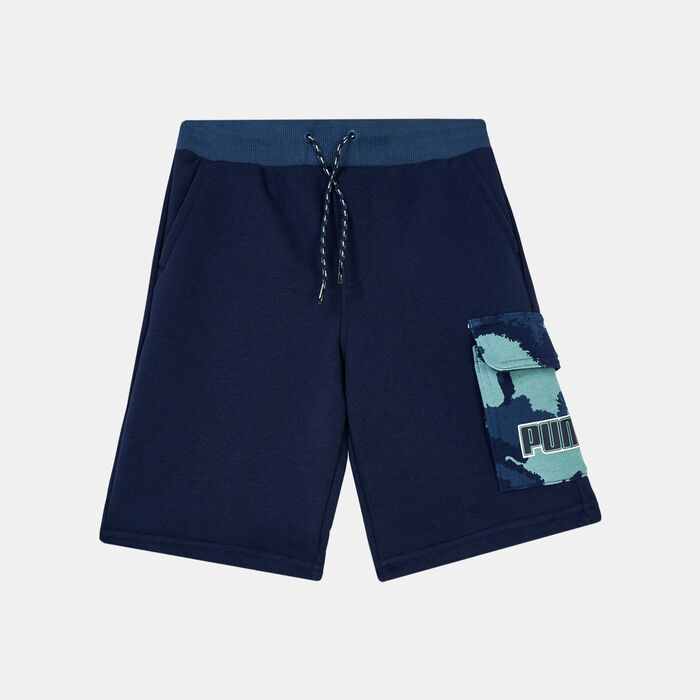 PUMA Kids' Alpha Cargo Sweat Shorts Blue PUMA Kids' Alpha Cargo Sweat Shorts Blue image number 0