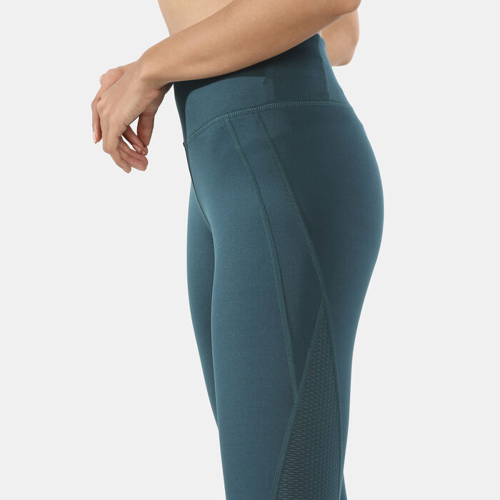 Reebok Women's Workout Ready Mesh Leggings Green Reebok Women's Workout Ready Mesh Leggings Green image number 3