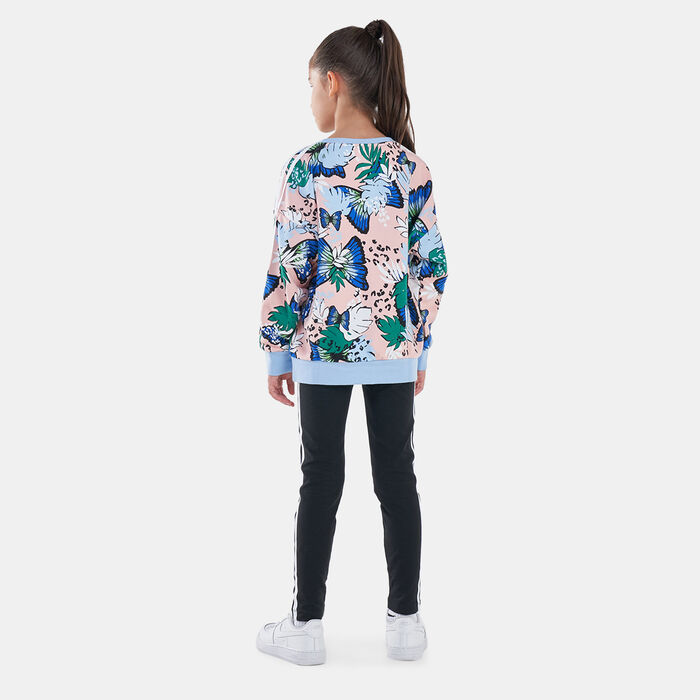 adidas Originals Kids' HER Studio London Animal Flower Print Sweatshirt and Leggings Set Multi image number 1
