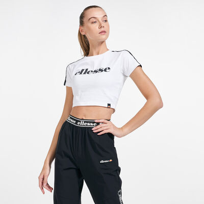 ellesse Women's Viridis Cropped T-Shirt White ellesse Women's Viridis Cropped T-Shirt White