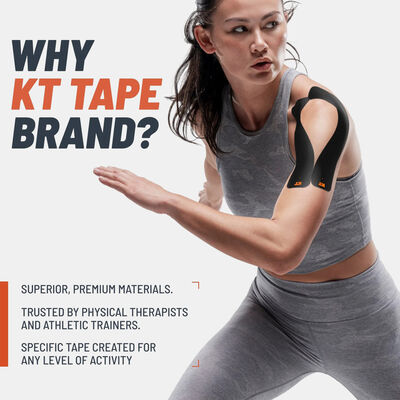 KT Tape Original Pre-Cut Kinesiology Tape (20 Strips) Black