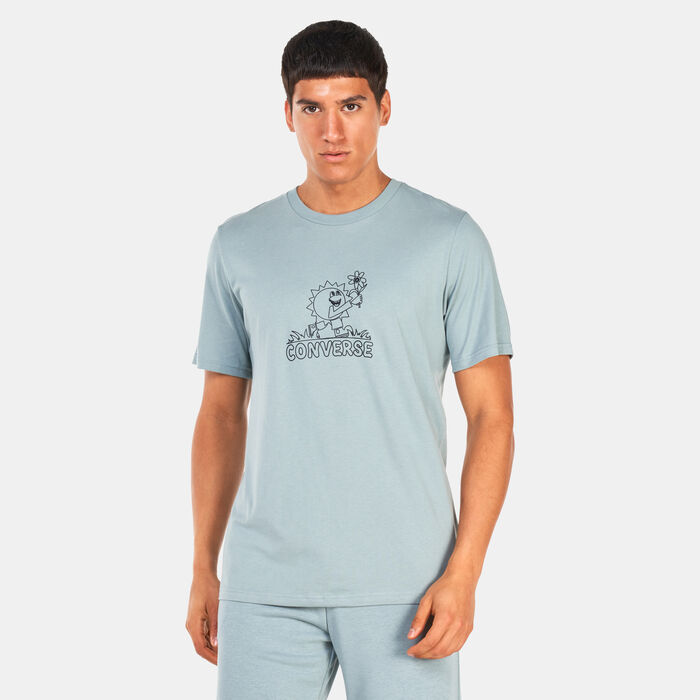 Converse Men's Hand Drawn Sun T-Shirt Grey image number 0