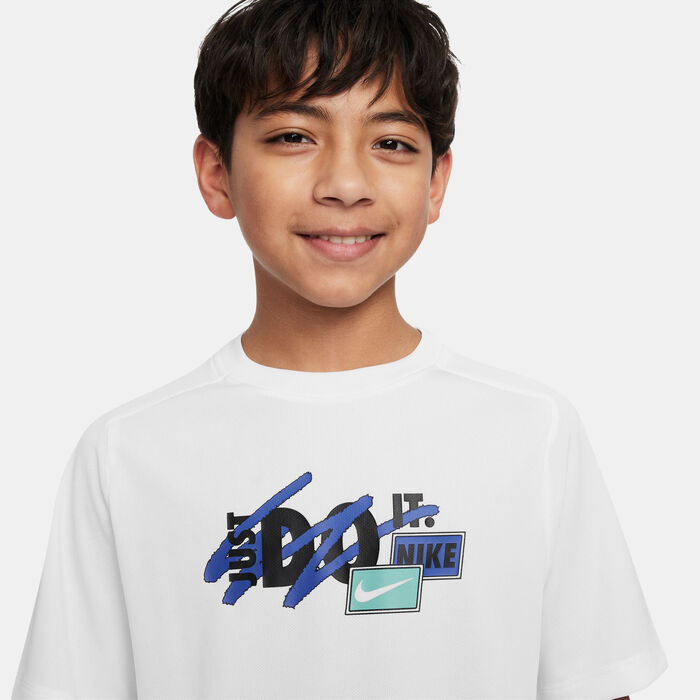 Nike Kids' Dri-FIT Printed T-Shirt (Older Kids) White Nike Kids' Dri-FIT Printed T-Shirt (Older Kids) White image number 2