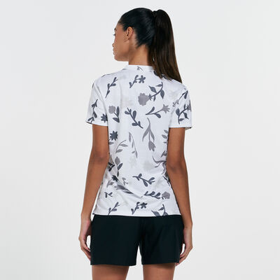 Nike Women's Breathe Floral Print Polo Shirt White Nike Women's Breathe Floral Print Polo Shirt White
