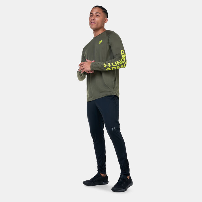 Under Armour Men's UA Tech™ Print Fill Long Sleeve Training T-Shirt Green Under Armour Men's UA Tech™ Print Fill Long Sleeve Training T-Shirt Green image number 2
