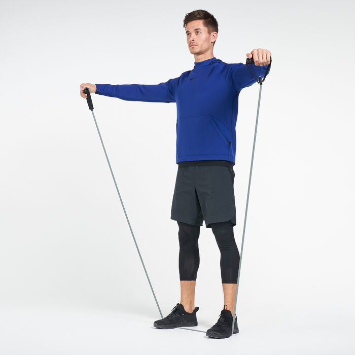 Nike Men's Pro Pullover Fleece Hoodie Blue Nike Men's Pro Pullover Fleece Hoodie Blue image number 2