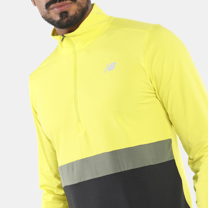 New Balance Men's Accelerate Half Zip Top yellow New Balance Men's Accelerate Half Zip Top yellow image number 3