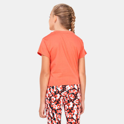 PUMA Kids' ESS+ Logo Knotted T-Shirt Pink