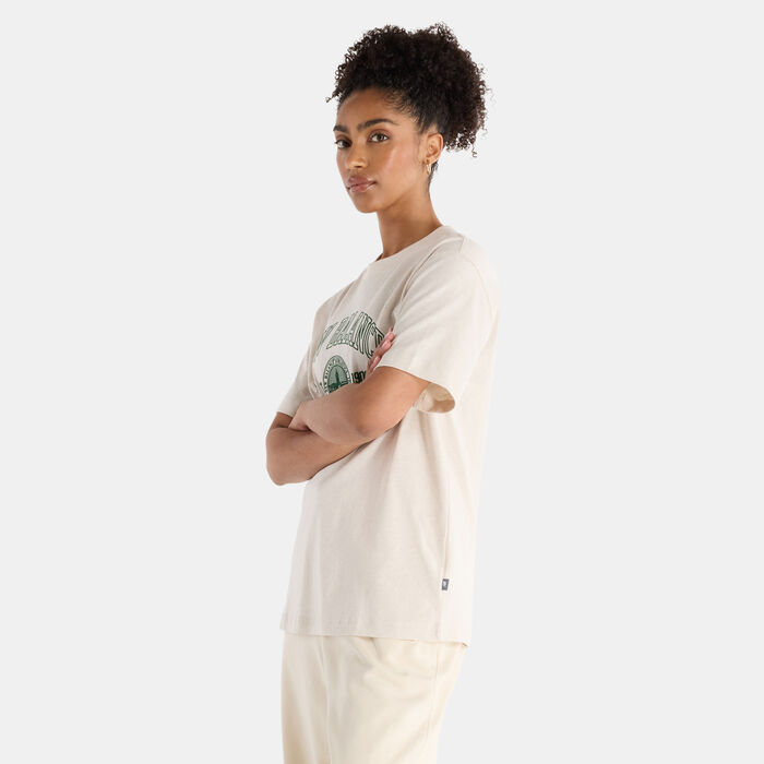New Balance Women's Athletics Crest T-Shirt Green New Balance Women's Athletics Crest T-Shirt Green image number 2