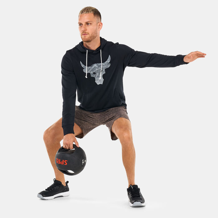 Under Armour Men's Project Rock Terry Hoodie Black Under Armour Men's Project Rock Terry Hoodie Black image number 2