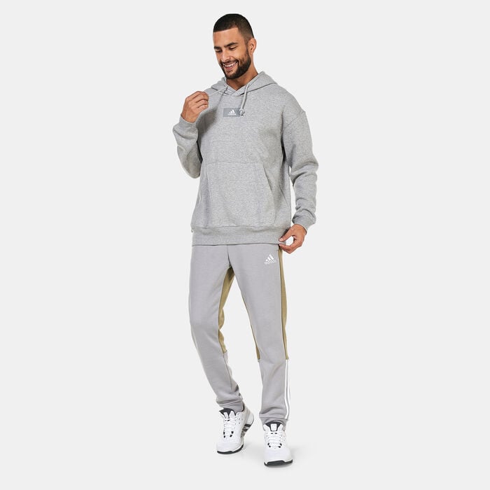 adidas Men's Essentials Colourblock Fleece Joggers Grey adidas Men's Essentials Colourblock Fleece Joggers Grey image number 2