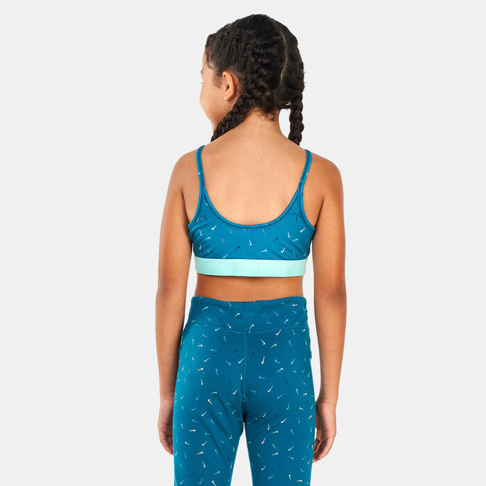 Nike Kids' One Logo Print Sports Bra Blue Nike Kids' One Logo Print Sports Bra Blue image number 1