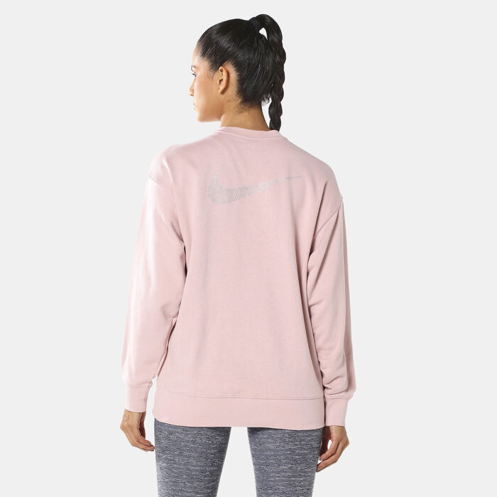 Nike Women's Dri-FIT Graphic Training Crew Sweatshirt Pink Nike Women's Dri-FIT Graphic Training Crew Sweatshirt Pink image number 1