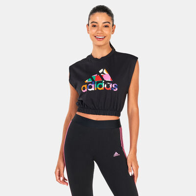 adidas Women's X FARM Rio Sleevess T-Shirt Black adidas Women's X FARM Rio Sleevess T-Shirt Black