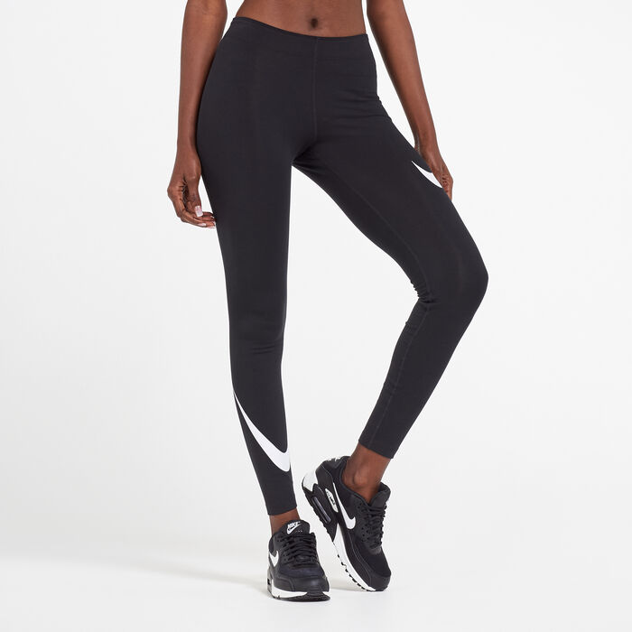Nike Women's Sportswear Leg-A-See Swoosh Leggings Black Nike Women's Sportswear Leg-A-See Swoosh Leggings Black image number 0