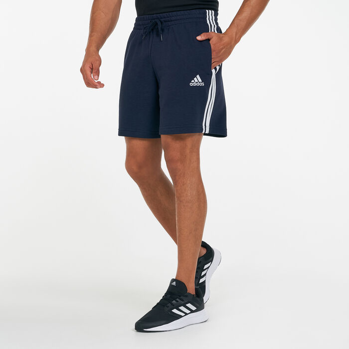 adidas Men's Essentials French Terry 3-Stripes Shorts White image number 0