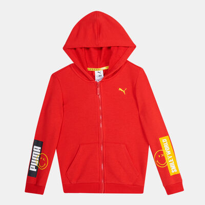 PUMA Kids' SMILEYWORLD Full-Zip Hoodie Red