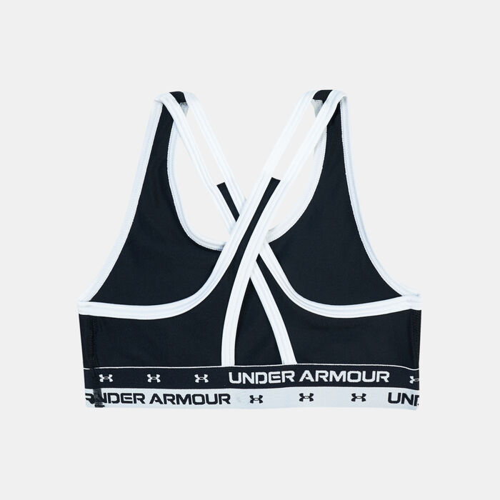 Under Armour Kids' UA Crossback Sports Bra Black image number 1
