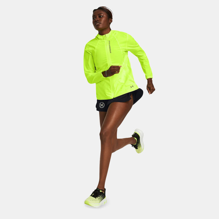 Under Armour Women's OutRun The Storm Running Jacket yellow image number 2