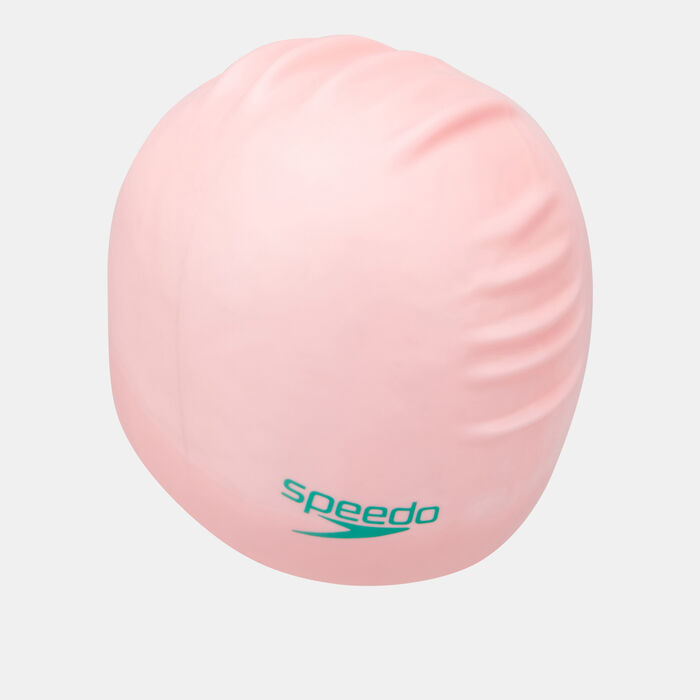 Speedo Kids' Plain Moulded Junior Slogan Swimming Cap Pink Speedo Kids' Plain Moulded Junior Slogan Swimming Cap Pink image number 1