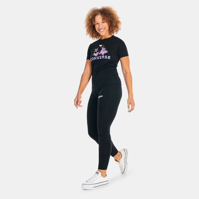 Converse Women's Star Chevron Abstract Flowers T-Shirt Black Converse Women's Star Chevron Abstract Flowers T-Shirt Black image number 2