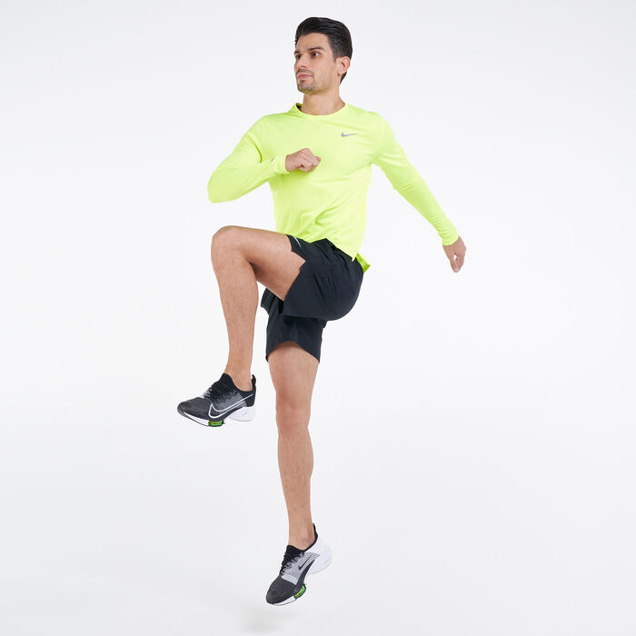 Nike Men's Dri-FIT Miler Running Top yellow Nike Men's Dri-FIT Miler Running Top yellow image number 2