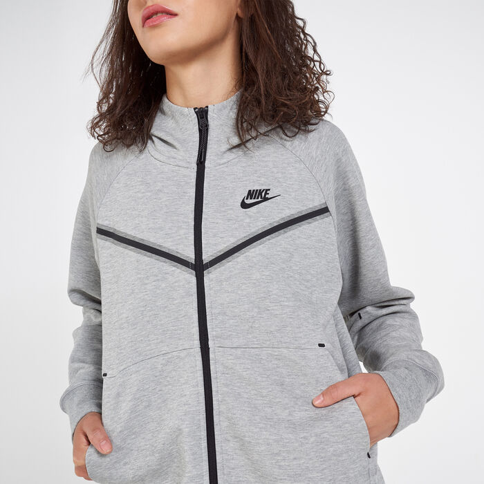Nike Women's Sportswear Tech Fleece Windrunner Hoodie Grey image number 3