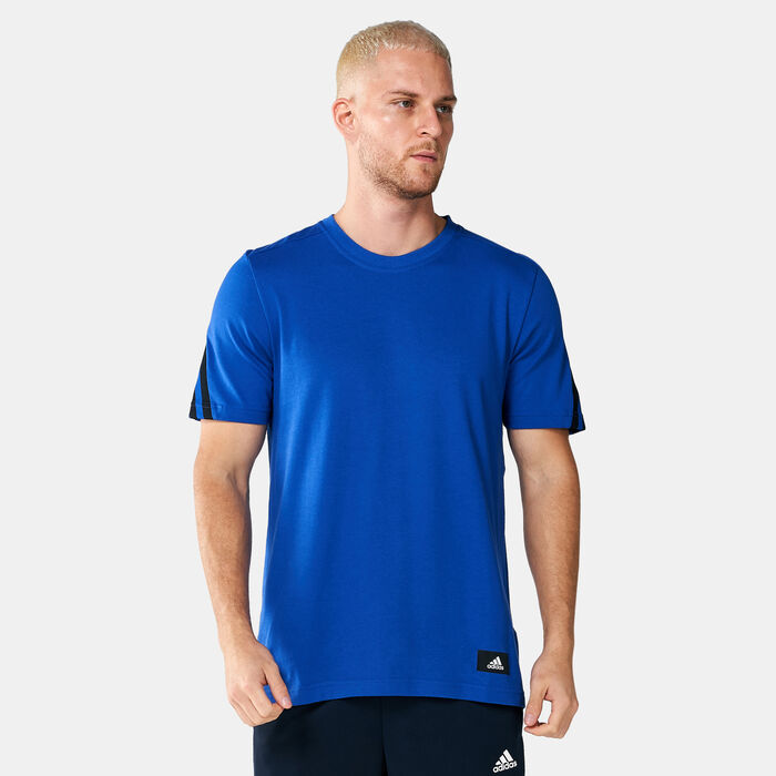 adidas Men's Sportswear Future Icons 3-Stripes T-Shirt Blue adidas Men's Sportswear Future Icons 3-Stripes T-Shirt Blue image number 0
