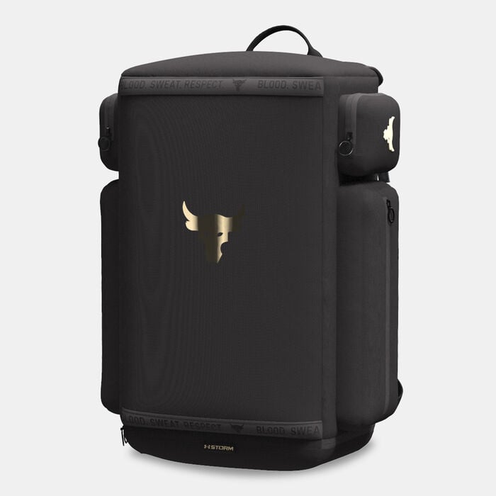 Under Armour Men's Project Rock Duffle Backpack Black Under Armour Men's Project Rock Duffle Backpack Black image number 2