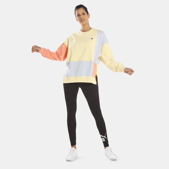 PUMA Women's Downtown Crew Sweatshirt yellow PUMA Women's Downtown Crew Sweatshirt yellow image number 2