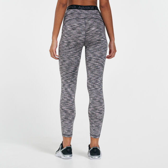 Nike Women's Pro Cropped Space-Dye Leggings Black image number 1