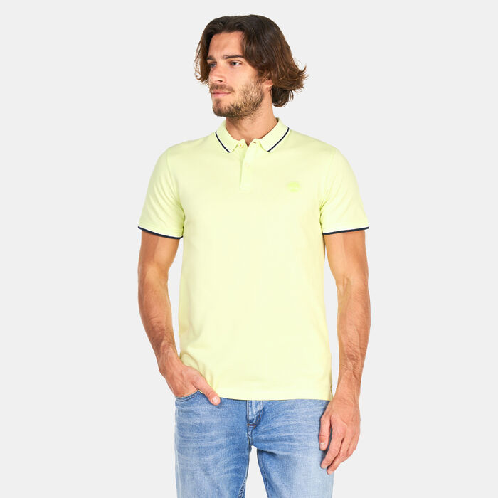 Timberland Men's Millers River Tipped Pique Polo T-Shirt Green image number 0