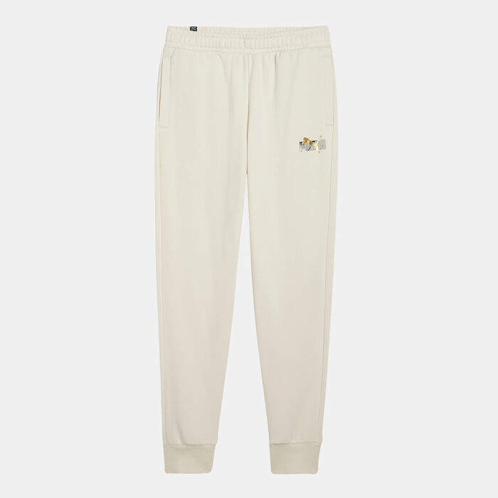 PUMA Men's Essentials+ Logo Lab Sweatpants Beige image number 0