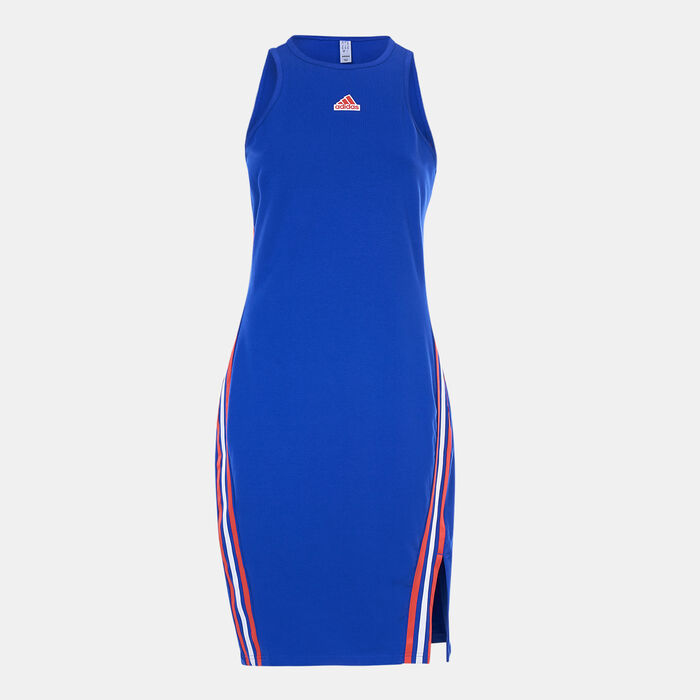 adidas Women's Future Icons 3-Stripes Dress Blue adidas Women's Future Icons 3-Stripes Dress Blue image number 0