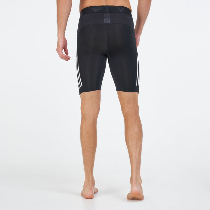 adidas Men's Techfit 3-Stripes Short Tights Black adidas Men's Techfit 3-Stripes Short Tights Black image number 1