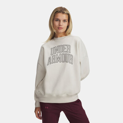Under Armour Women's Rival Varsity Sweatshirt White