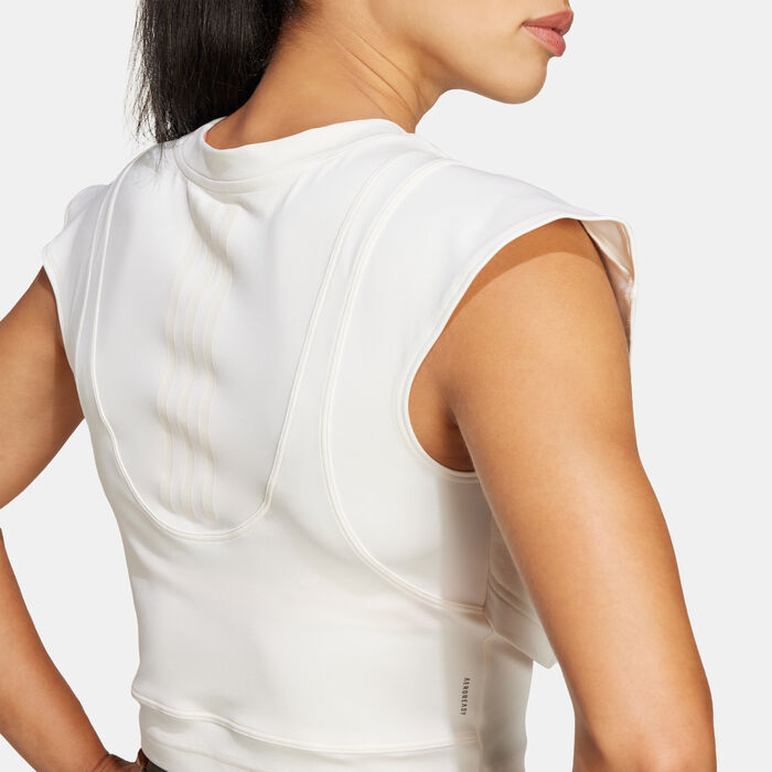 adidas Women's Power 3-Stripes Training Tank Top White adidas Women's Power 3-Stripes Training Tank Top White image number 4