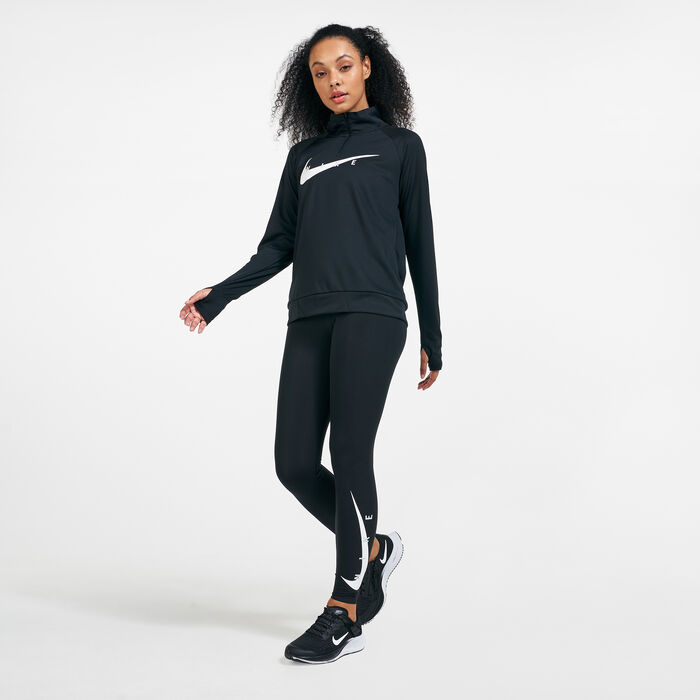 Nike Women's Swoosh Run Midlayer Top Black image number 2