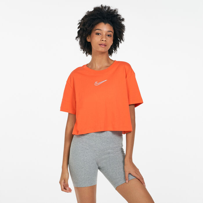 Nike Women's Sportswear Cropped Dance T-Shirt Orange Nike Women's Sportswear Cropped Dance T-Shirt Orange image number 0