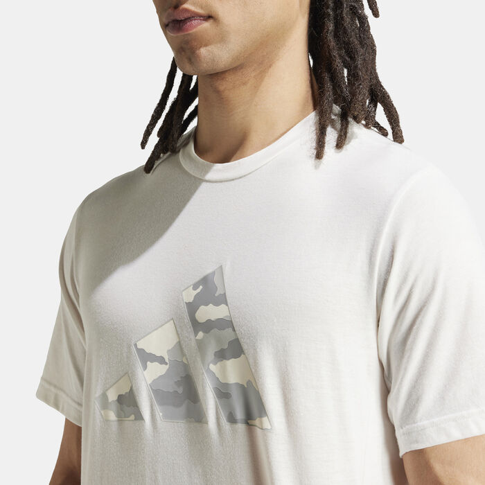 adidas Men's Train Essentials Camo Graphic Logo T-Shirt White image number 4