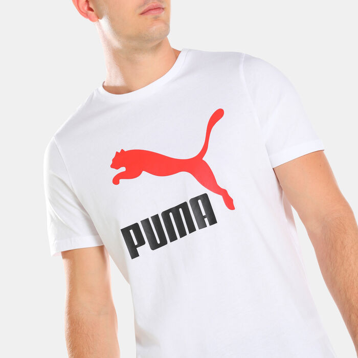 PUMA Men's Classics Classics Logo Interest T-Shirt White PUMA Men's Classics Classics Logo Interest T-Shirt White image number 3