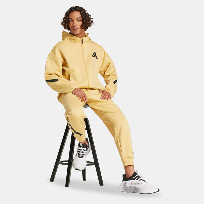 adidas Men's Z.N.E. Full-Zip Hoodie yellow adidas Men's Z.N.E. Full-Zip Hoodie yellow image number 2