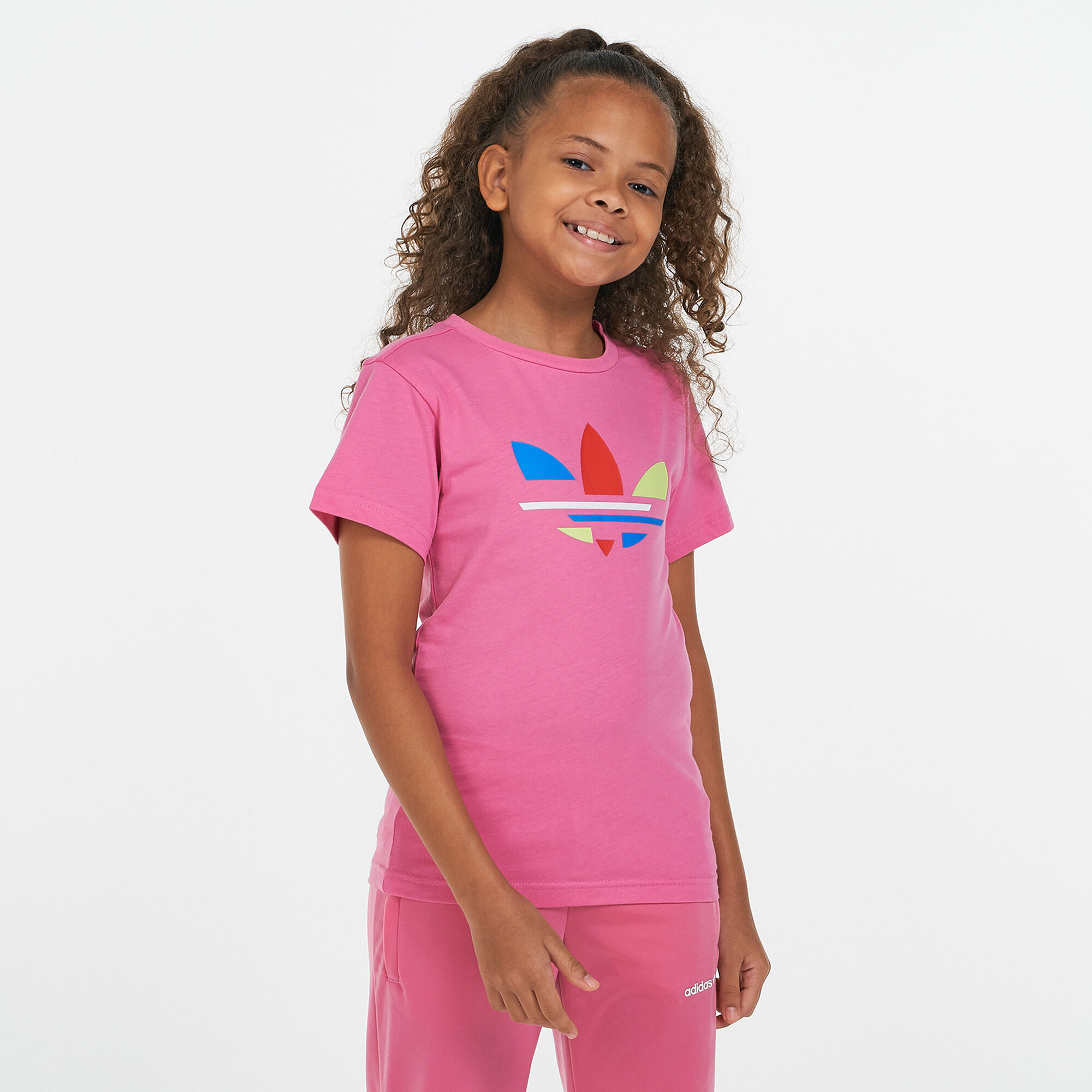 Pink adidas trefoil shirt top