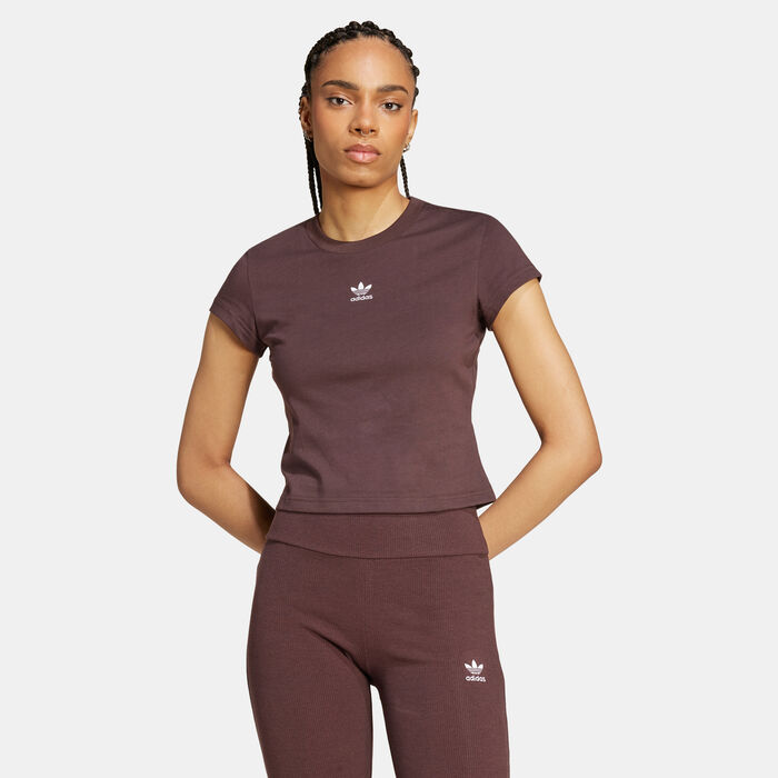 adidas Originals Women's Essentials T-Shirt Brown adidas Originals Women's Essentials T-Shirt Brown image number 0