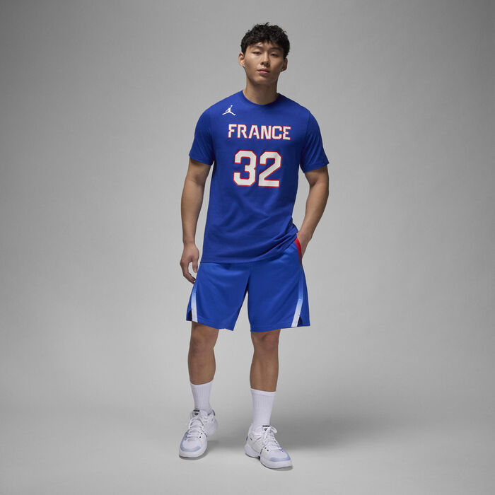 Nike Men's France Victor Wembanyama Basketball Graphic T-Shirt Blue image number 5