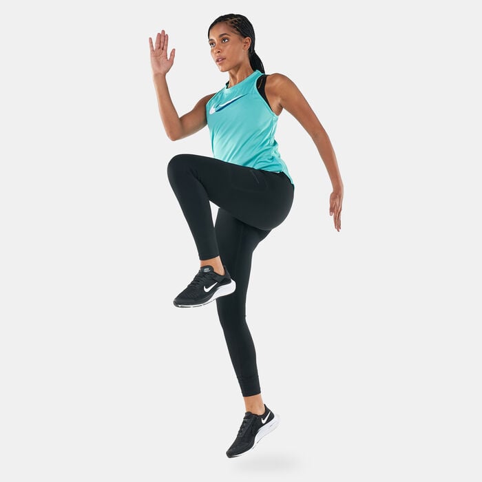 Nike Women's Dri-FIT Swoosh Running Tank Top Green Nike Women's Dri-FIT Swoosh Running Tank Top Green image number 2
