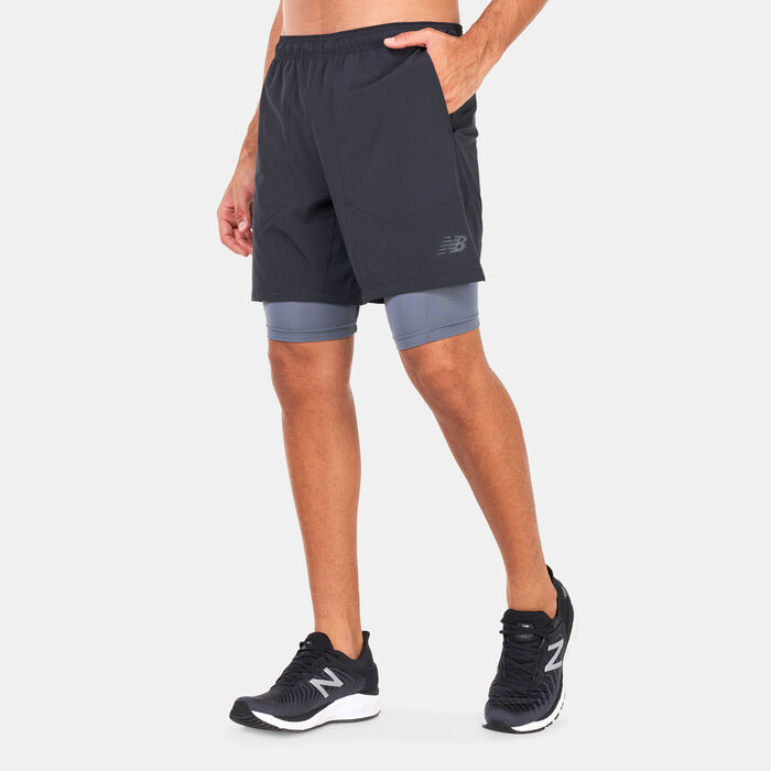 New Balance Men's R.W.Tech 7-inch 2-in-1 Shorts Black New Balance Men's R.W.Tech 7-inch 2-in-1 Shorts Black image number 0