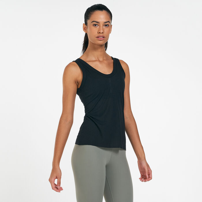 Nike Women's Yoga Luxe Tank Top Black Nike Women's Yoga Luxe Tank Top Black image number 0