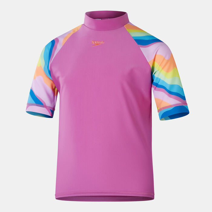 Speedo Kids' Printed Sun Swimming Rashguard Pink image number 0