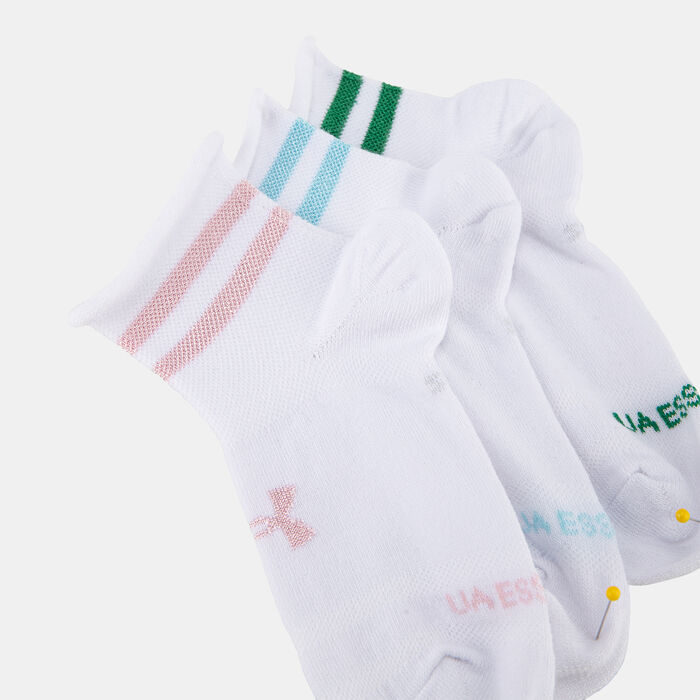 Under Armour Women's Essential Quarter Socks (3 Pairs) White image number 1